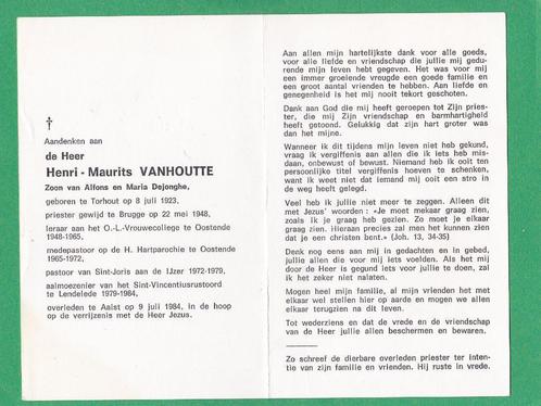 DP Priester Henri Vanhoutte, Verzamelen, Bidprentjes en Rouwkaarten, Bidprentje, Verzenden