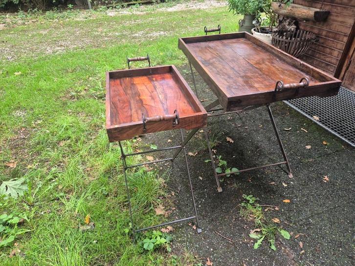 Antieke dienblad tafels, Antiek en Kunst, Antiek | Meubels | Tafels, Ophalen