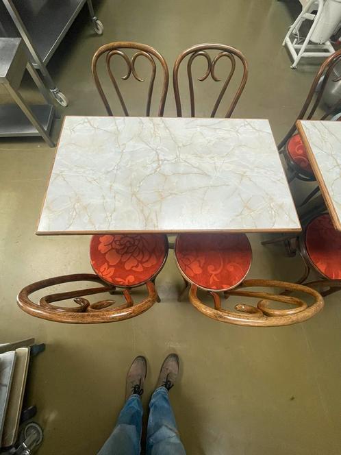 Geplastificeerde gemarmerde tafel/, kwaliteitshout., Zakelijke goederen, Horeca | Overige, Ophalen