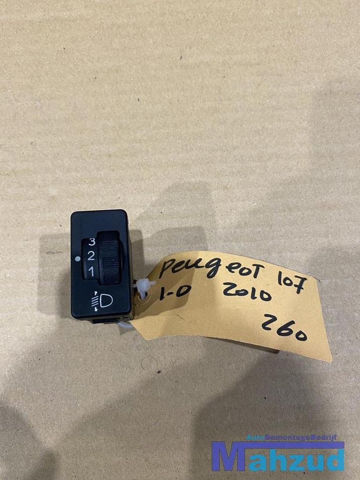 PEUGEOT 107 C1 AYGO Hoogtregeling koplamp schakelaar 2005-20, Auto-onderdelen, Dashboard en Schakelaars, Peugeot, Gebruikt, Ophalen of Verzenden