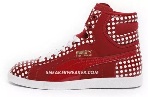 NIEUW! PUMA Sneakers first round polka rood/wit maat 37, Kleding | Dames, Schoenen, Nieuw, Sneakers, Rood, Ophalen of Verzenden