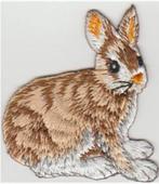 Konijn stoffen opstrijk patch embleem #1, Verzenden, Nieuw