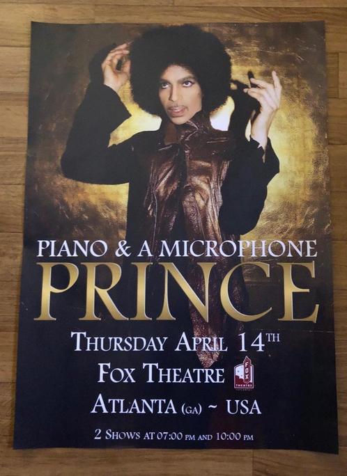 Prince Piano & a Microphone Tour Poster Atlanta April 2016, Collections, Musique, Artistes & Célébrités, Comme neuf, Affiche, Œuvre d'art ou Peinture