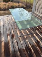 table avec plateau en verre et structure métal 200x85x70cm, Maison & Meubles, Tables | Tables à manger, 150 à 200 cm, Comme neuf