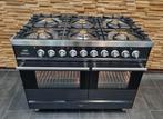 🔥Luxe Fornuis Boretti 100 cm antraciet + rvs 6 pit 2 ovens, 60 cm of meer, 5 kookzones of meer, Vrijstaand, 90 tot 95 cm