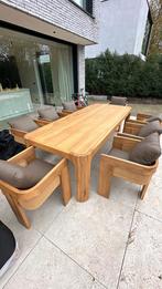 Luxueuze outdoor eettafel set (tafel + 8 stoelen), Ophalen, Nieuw, Teakhout
