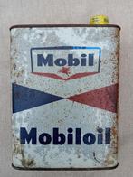 vintage olieblik MOBILOIL, Ophalen of Verzenden, Gebruikt, Verpakking