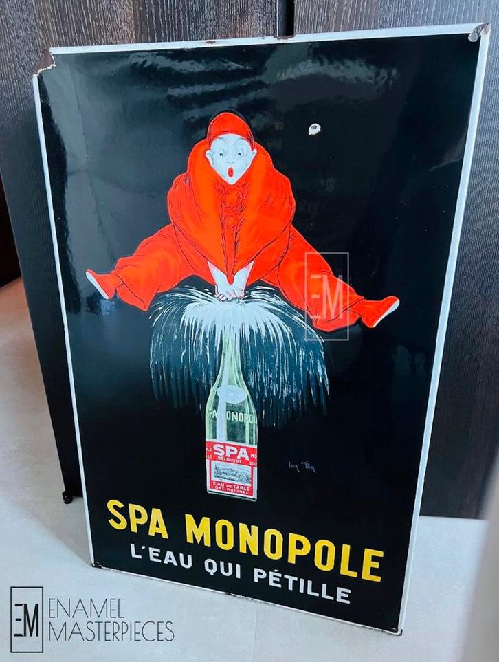 SPA MONOPOLE emaille reklamebord TE KOOP., Verzamelen, Merken en Reclamevoorwerpen, Gebruikt, Reclamebord, Ophalen