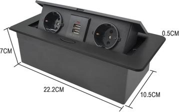 Pop-up Desk Power Outlet – 2 AC Sockets + 2 USB Ports beschikbaar voor biedingen