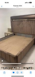 Lit 2 personnes 160 x 200 matelas inclus, Maison & Meubles, Chambre à coucher | Lits, Beige, Comme neuf, Enlèvement, 200 cm