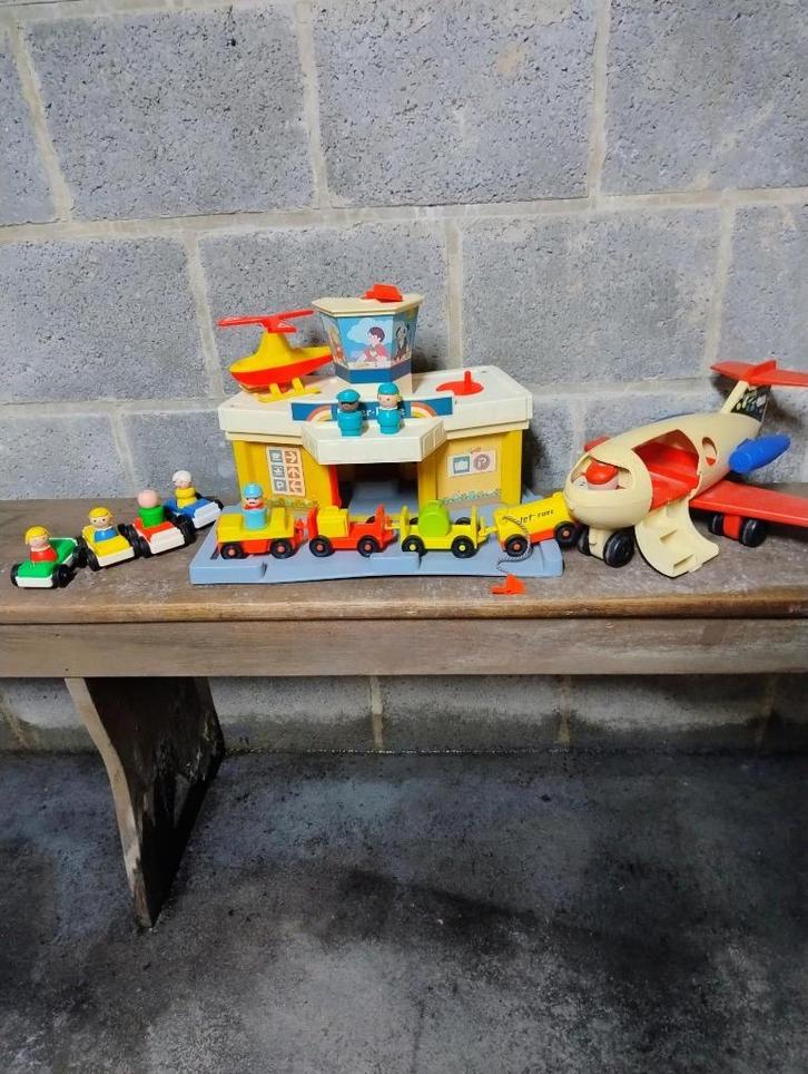 Fisher Price Vintage luchthaven +vliegtuig, gerief, popjes, Kinderen en Baby's, Speelgoed | Fisher-Price, Gebruikt, Speelset, Ophalen of Verzenden