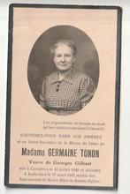Germaine TONON veuve Gilbart Carnières 1899 Anderlues 1947, Envoi, Image pieuse