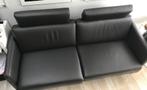 Sofa leder zwart, Huis en Inrichting, Zetels | Zetels en Chaises Longues, 150 tot 200 cm, Modern, Gebruikt, Leer