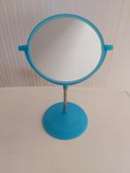 Miroir bleu sur pied en plastique - 2 faces normales, Rond, Gebruikt, Ophalen