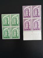 Postzegels van België jaar 1955 N994/995** Blok van 4, Met stempel, Ophalen of Verzenden, Postfris, Postfris