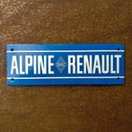 Panneau d'affichage en forme de bouclier émaillé RENAULT ALP, Utilisé, Envoi, Panneau publicitaire