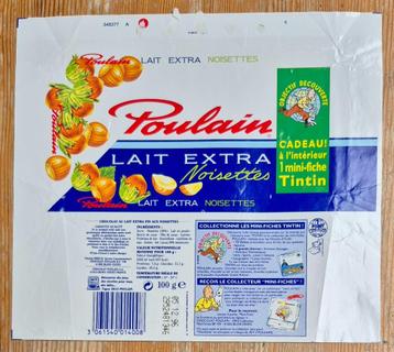 Tintin emballage chocolat Poulain 1996 lait extra noisettes beschikbaar voor biedingen