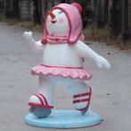 Famille de bonhommes de neige patineurs —  76 x 70 x 116 cm, Divers, Enlèvement, Neuf