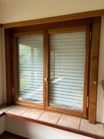 Fenêtres en bois avec système de levier et volet, Bricolage & Construction, Châssis & Portes coulissantes, Utilisé, Enlèvement ou Envoi