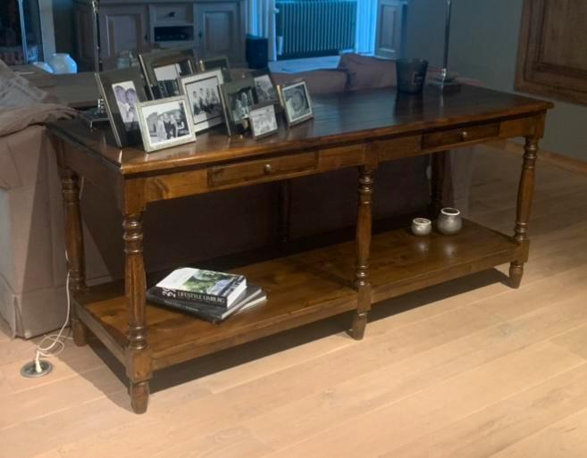 Mooie volhouten sofatafel, Huis en Inrichting, Tafels | Sidetables, Zo goed als nieuw, Ophalen