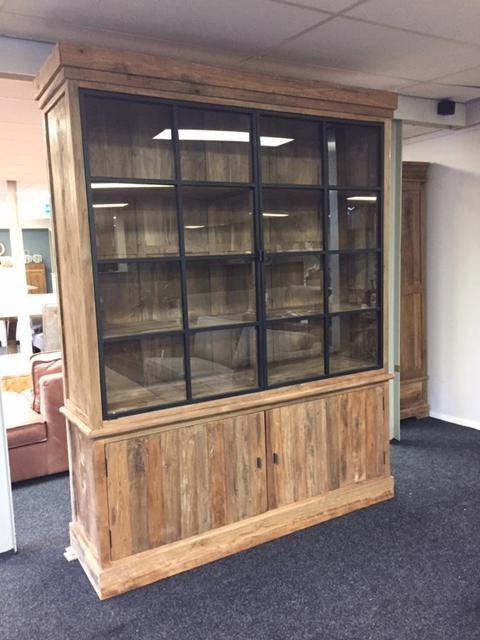 BUFFETKAST cabinet Teak 2 metaaldeur 170cm breed actie prijs, Maison & Meubles, Armoires | Buffets, Neuf, 200 cm ou plus, 150 à 200 cm