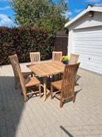 Tuinset teak. Goede kwaliteit., Tuin en Terras, Ophalen, 6 zitplaatsen, Teakhout, Zo goed als nieuw