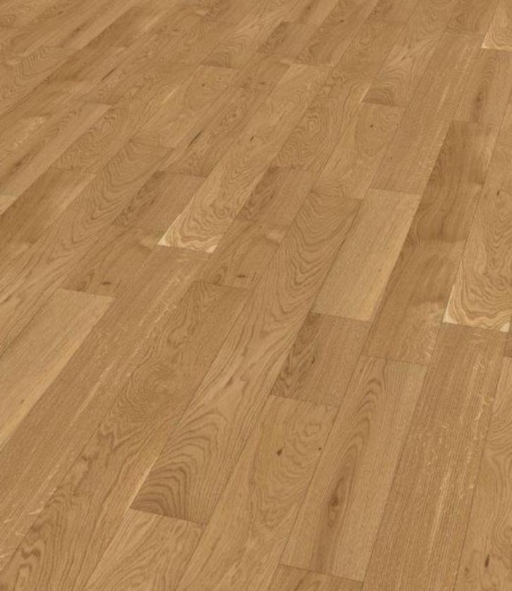 Eikenparket — natuurlijke geborstelde lak — 58€/m², Doe-het-zelf en Bouw, Vloerdelen en Plavuizen, Nieuw, Parket, Hout, 10 tot 30 cm