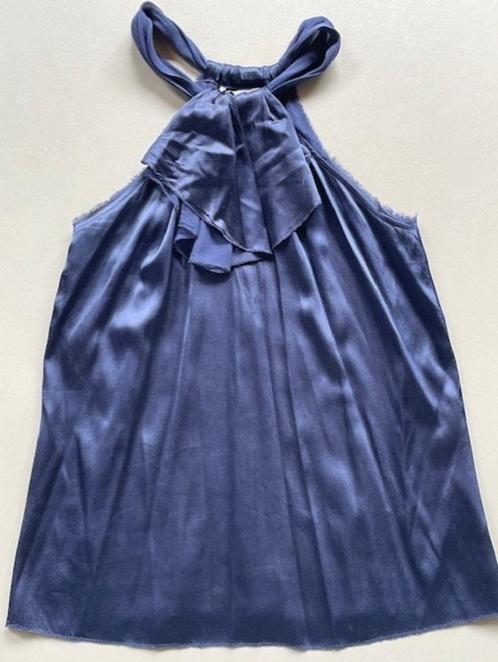 ZGAN marineblauwe zijden top Vince, mt S, Kleding | Dames, Topjes, Zo goed als nieuw, Maat 36 (S), Blauw, Zonder mouw, Verzenden