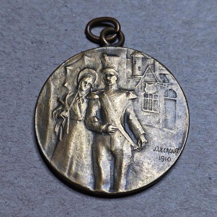 Wereldtentoonstelling van Brussel 1910, Postzegels en Munten, Penningen en Medailles, Brons, Ophalen of Verzenden