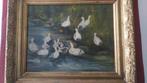 Canetons au bord de l'étang - SOOS (18)94 huile/panneau, Antiquités & Art, Art | Peinture | Moderne, Enlèvement