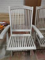 4 chaises en teck 2 avec accoudoirs et deux sans accoudoirs, Maison & Meubles, Chaises, Bois, Enlèvement, Utilisé, Meuble de jardin