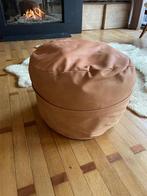 Vetsak lederen poef cognac kleur perfecte staat, Enlèvement, Comme neuf