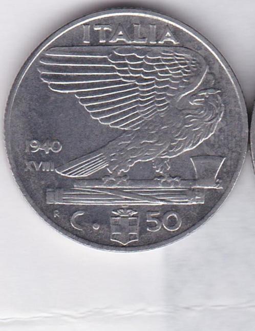 Italië: 50 centesimi 1940 R - magnetisch, Postzegels en Munten, Munten | Europa | Niet-Euromunten, Losse munt, Italië, Ophalen of Verzenden