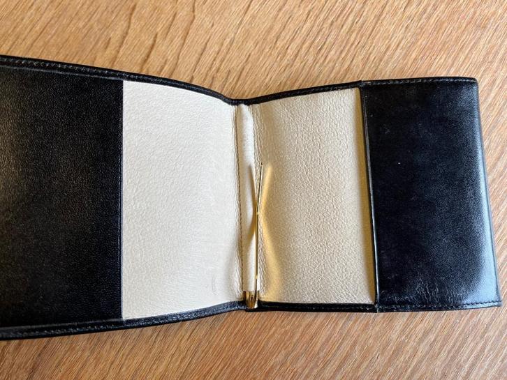 Portefeuille met geld clip - zwart leder, Handtassen en Accessoires, Portemonnees, Zwart, Leder, Ophalen of Verzenden