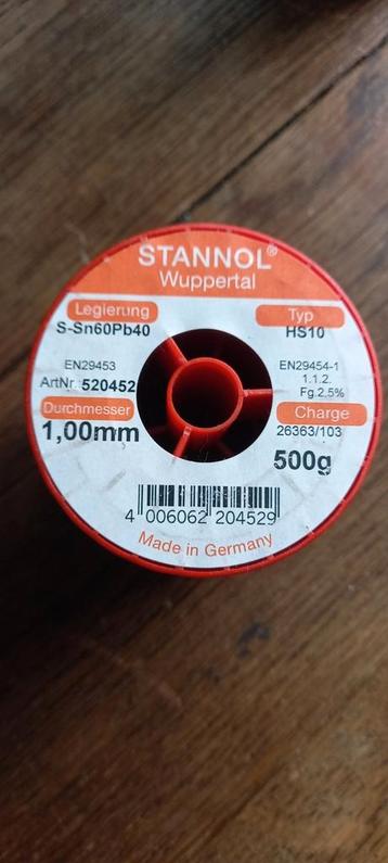 rouleau de soudures  1mm stannol beschikbaar voor biedingen