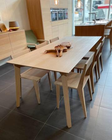 Eettafel met 6 stoelen in massieve eik, Neuf, 150 à 200 cm, Cinq personnes ou plus, Enlèvement