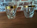 2  Hazel atlas gothic whisky glazen.  Jaren 60, Antiek en Kunst, Ophalen