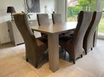 Moderne eetkamer tafel - stoelen - dressoir, Ophalen, Zo goed als nieuw, Modern, 6 tot 8 stoelen