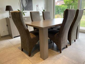 Moderne eetkamer tafel - stoelen - dressoir, Enlèvement, Comme neuf, Modern, 6 à 8 chaises