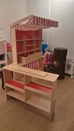 Speelwinkeltje hout met spandoek - nieuwprijs 50 euro, Ophalen