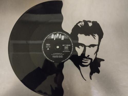 ② Disque vinyle Johnny Hallyday artisanalement, à la main, à l — Vinyles