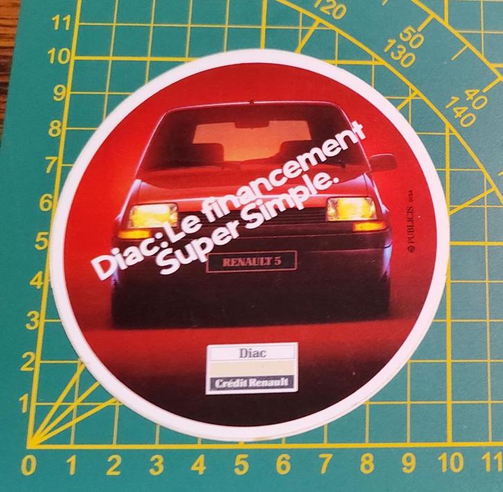 Sticker Renault 5 DIAC Credit 80's, Collections, Autocollants, Enlèvement ou Envoi