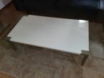 Witte vierkant salon tafel te koop, Ophalen, Gebruikt, Vierkant