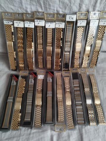 20 CONDOR Bracelets Montres VINTAGE Métal Doré + 5 FIXOFLEX