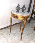 Petite table d'appoint ancienne ronde en noir doré, diamètre, Antiquités & Art, Enlèvement