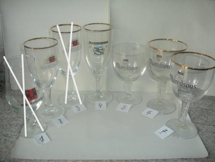 Verschillende bierglazen van Maredsous, brij. Duvel Moortgat, Verzamelen, Biermerken, Zo goed als nieuw, Glas of Glazen, Duvel