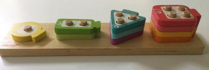 Houten vorm en tel spel Janod, Kinderen en Baby's, Speelgoed | Houten speelgoed, Zo goed als nieuw, Overige typen, Ophalen