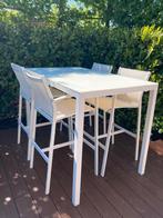 Bartafel met 4 krukken, Tuin en Terras, Tuintafels, Ophalen