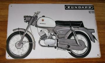 ZUNDAPP : Metalen Bord Zundapp - Model KS 100 beschikbaar voor biedingen