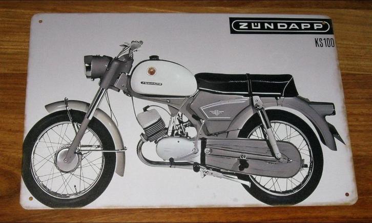 ZUNDAPP : Metalen Bord Zundapp - Model KS 100, Verzamelen, Merken en Reclamevoorwerpen, Nieuw, Reclamebord, Verzenden